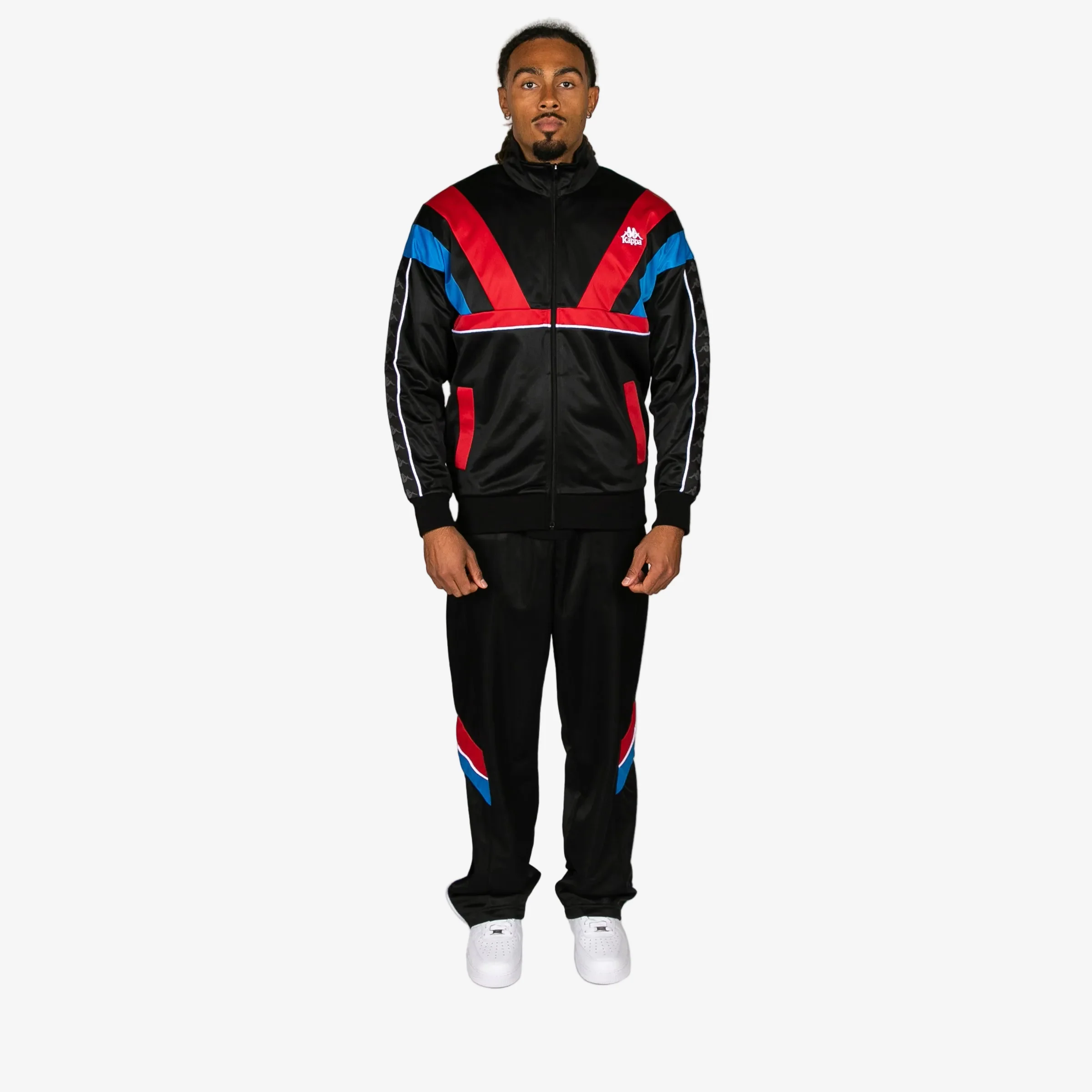 222 Banda Orlando Zip Up Fleece - Black Red Racing Blue Sea - Image 5